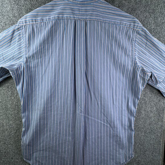 Ralph Lauren Button Up Shirt Long Sleeve Blue Red Striped Classic Fit 15.5 32/33 - Picture 7 of 11